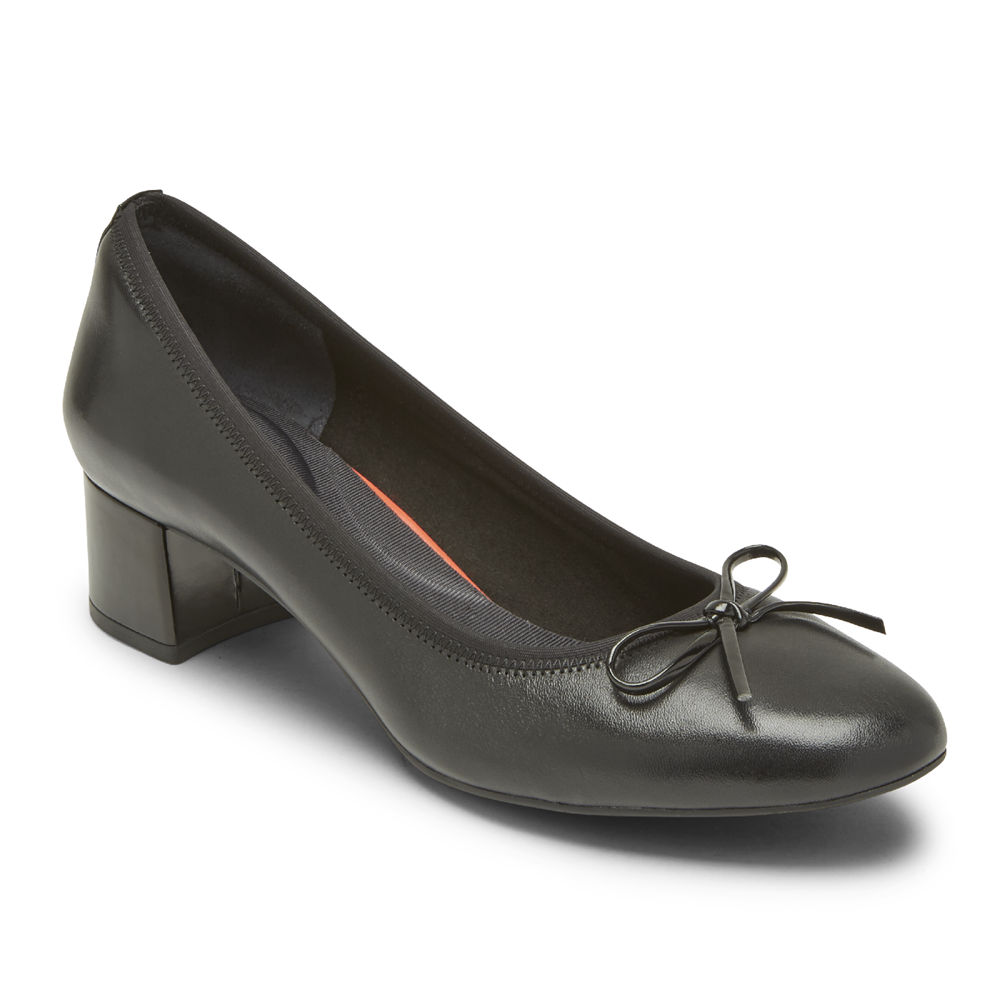 Rockport Womens Pumps Black - Total Motion Sydney Bow - UK 967-PZDQUO